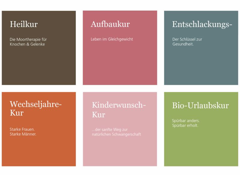 Unsere Moor Bausteine im Bio Kurhotel moor & mehr. Gesundheitsurlaub im Biohotel.